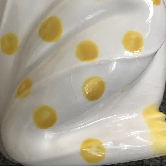 Schmid Design Ceramic Yellow Polka Dot Frog Creamer Vase Pitcher - Picture 12 of 12